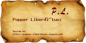 Popper Liberátusz névjegykártya